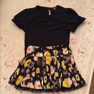 Black Top and Floral Skirt